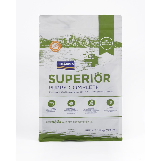 FISH4DOGS Granule malé pro štěňata Superior losos s bramborami 1,5 kg