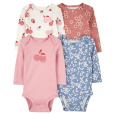 CARTER'S Body dlouhý rukáv Pink/Blue Floral holka 4ks 9m/vel. 74