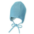 STERNTALER Čepice pletená GOTS bavlněná podšívka na vázání blue chlapec vel. 43 cm- 5-6 m