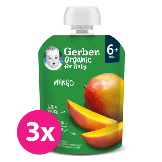 8x GERBER Organic Kapsička mango 90 g​