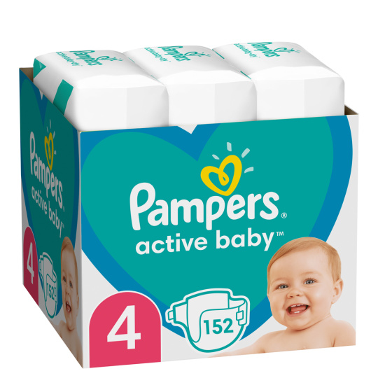 PAMPERS Active Baby pleny 4 (152 ks) 9-14 kg