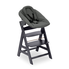 Hauck Alpha+ dřevěná židle+novorozenecký set polohovací, 0m+, Dark Grey