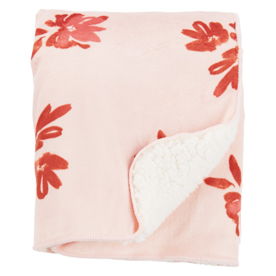 CARTER'S Deka sherpa beránek Pink Floral 80x110 cm