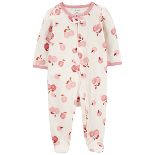 CARTER'S Overal na zip Sleep&Play Ivory Apple holka 9m/vel. 74