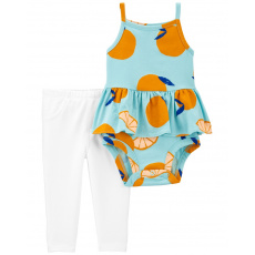 CARTER'S Set 2dílný body na ramínka, legíny Blue Orange holka 9m