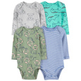 CARTER'S Body dlouhý rukáv Blue/Gray Animal kluk 4ks 12m/vel. 80