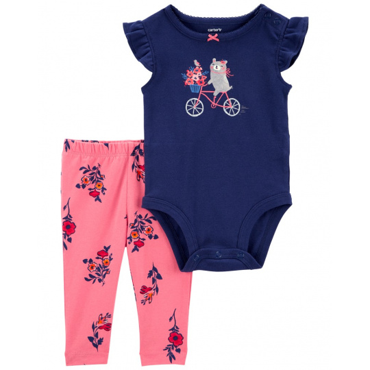 CARTER'S Set 2dílný body kr. rukáv, legíny Navy Bike holka 3m