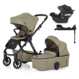 PETITE&MARS Kočárek kombinovaný ICON 2v1 Mossy Green LITE RWS + CYBEX Aton B2 i-Size + základna