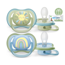 Philips AVENT Šidítko Ultra air Obrázek 0-6m chlapec (duha), 2ks+WW Soapberry 60ks