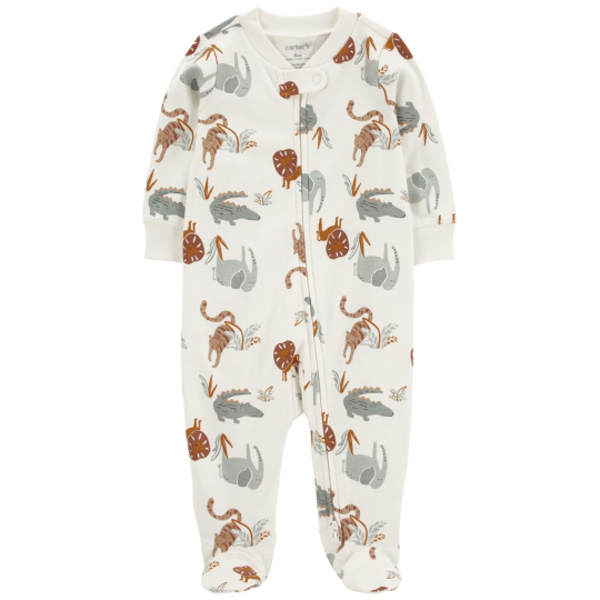 CARTER'S Overal na zip Sleep&Play Ivory Animal kluk 6m/vel. 68