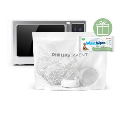 Philips AVENT Sáčky sterilizační do mikrovlnné trouby, 5 ks+WW Soapberry 60ks