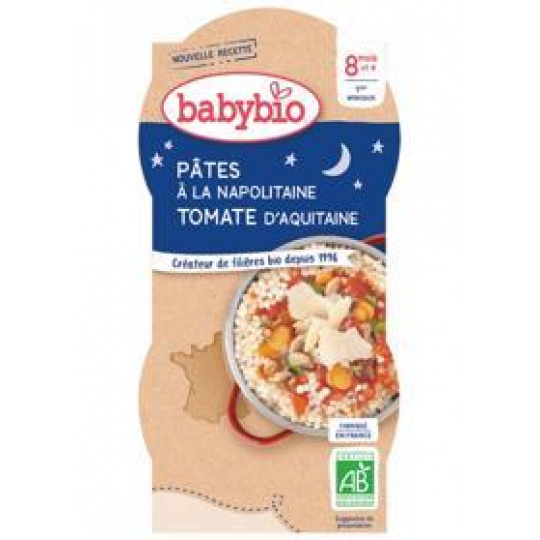 BABYBIO Večerní menu Neapolské těstoviny 2x 200 g