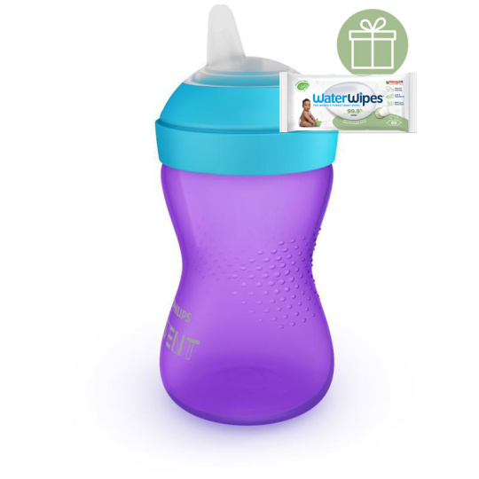 Philips AVENT Hrneček Grippy s jemnou hubičkou 300 ml dívka+WW Soapberry 60ks