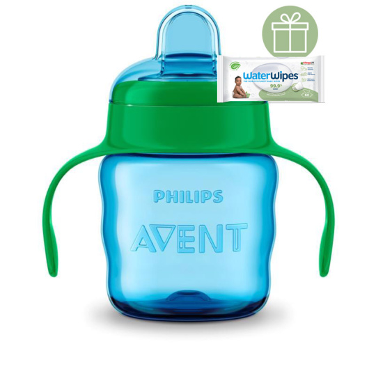 Philips AVENT Hrneček pro první doušky Classic 200 ml s držadly chlapec+WW Soapberry 60ks