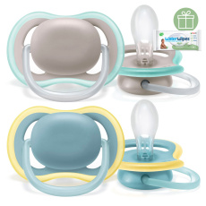 Philips AVENT Šidítko Ultra air neutral 18m+, 2 ks+WW Soapberry 60ks