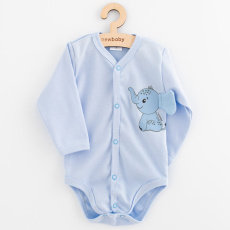 Kojenecké celorozepínací body s dlouhým rukávem New Baby Happy Elephant blue