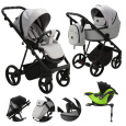 ADAMEX Kočárek kombinovaný Blanc Standard Grey + KIDDY Evoluna i-size 2 + základna