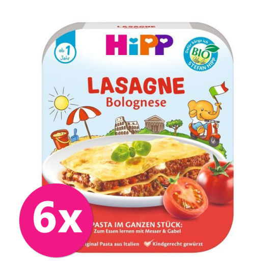 6x HiPP BIO Boloňské lasagne od 1 roku, 250 g