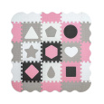 Pěnové puzzle podložka ohrádka Milly Mally Jolly 3x3 Shapes Pink Grey