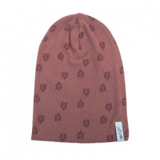 LODGER Beanie Print Rib Rosewood 6 - 12 měsíců