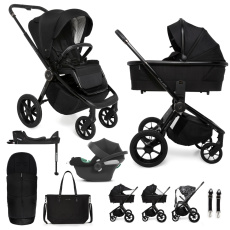 MUUVO Kočárek kombinovaný Quick SE 2 Chromium black set 2v1 + CYBEX Aton B2 i-Size + základna