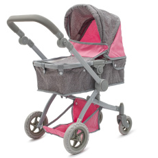 Kočárek pro panenky 2v1 Baby Mix Sophie pink-grey