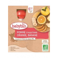 BABYBIO Jablko pomeranč banán 4x 90 g