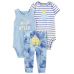 CARTER'S Set 3dílný tepláky, body kr. rukáv, body bez rukávů Blue Wave chlapec LBB 24m