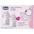 CHICCO Set dárkový Natural Feeling + Air dudlík - dívka