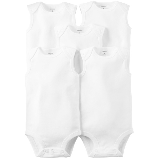 CARTER'S Body bez rukávů White neutral 5ks 24m/vel. 92