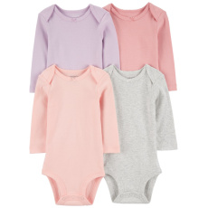 CARTER'S Body dlouhý rukáv Purple/Grey/Pink holka 4ks 12m/vel. 80