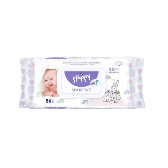 BELLA HAPPY BABY Ubrousky čisticí Sensitive 56 ks