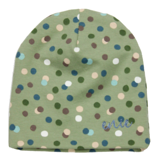 ENIE BABY Čepice dětská Dots olive 16-20m