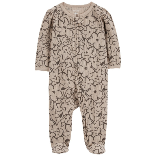 CARTER'S Overal na zip Sleep&Play Khaki Floral holka NB/ vel. 56