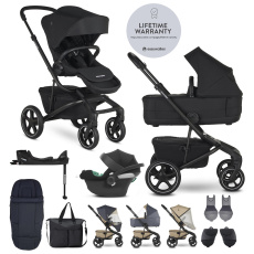 EASYWALKER Kočárek kombinovaný Jimmey Pepper Black XXL RWS + CYBEX Aton B2 i-Size + základna