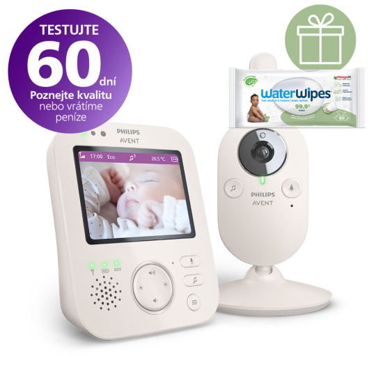 Philips AVENT Chůvička dětská video SCD891/26+WW Soapberry 60ks