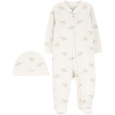 CARTER'S Set 2dílný overal, čepice Ivory Elephant neutral MFL 3m/vel. 62