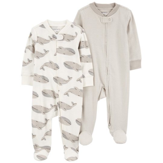 CARTER'S Overal na zip Sleep&Play Gray Whale/Stripe neutral 2ks 6m/vel. 68