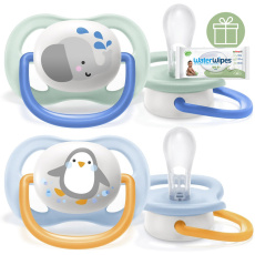 Philips AVENT Šidítko Ultra air Zvířátko 0-6m chlapec, 2 ks+WW Soapberry 60ks