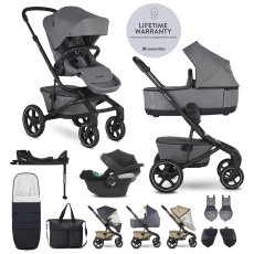 EASYWALKER Kočárek kombinovaný Jimmey Iris Grey XXL RWS + CYBEX Aton B2 i-Size + základna