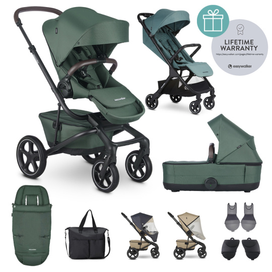 EASYWALKER Kočárek kombinovaný Jimmey Pine Green XXL RWS + Jackey Forest Green