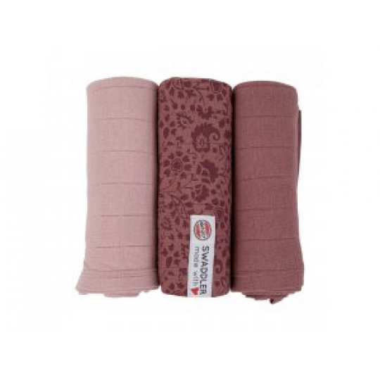 LODGER Swaddler Flower Tribe 3balení 70 x 70 cm Rosewood