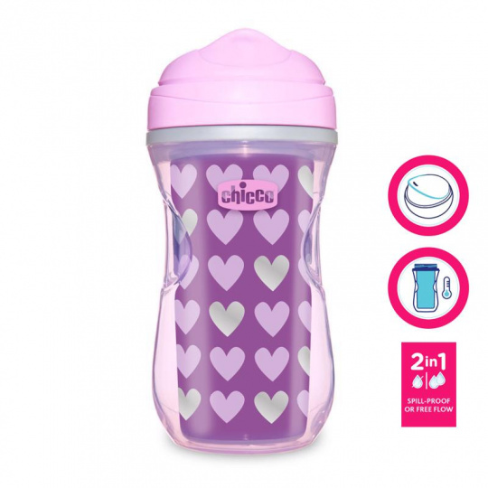 CHICCO Hrneček Active termo s tvrdým náustkem 266 ml, tyrkysový 14m+