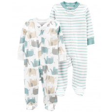 CARTER'S Overal na zip Sleep&Plays Elephant and Stripes neutrál LBB 2ks PRE, vel. 46