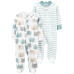 CARTER'S Overal na zip Sleep&Plays Elephant and Stripes neutrál LBB 2ks PRE, vel. 46