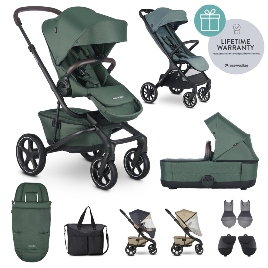 EASYWALKER Kočárek kombinovaný Jimmey Pine Green XXL RWS + Jackey XL Forest Green