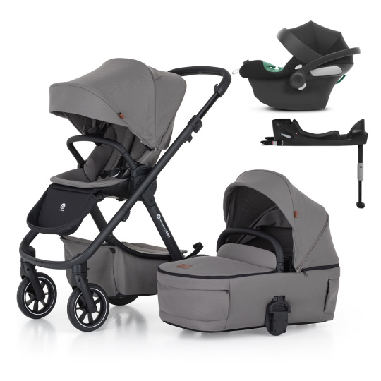 PETITE&MARS Kočárek kombinovaný ICON 2v1 Dove Grey LITE RWS + CYBEX Aton B2 i-Size + základna