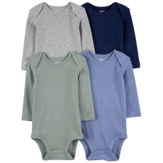 CARTER'S Body dlouhý rukáv Blue/Green/Gray kluk 4ks 3m/vel. 62