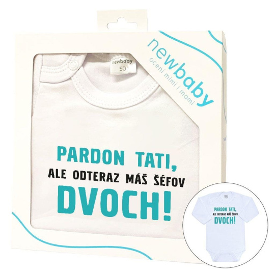 Body s potiskem New Baby Pardon tati,... máš šéfov dvoch! - darčekové balenie