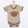 Kojenecké bavlněné body s krátkým rukávem New Baby BrumBrum latte brown